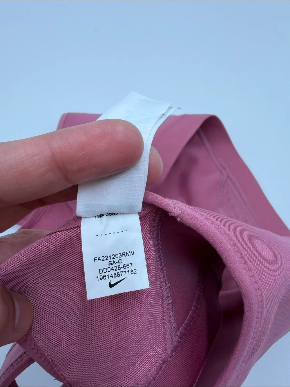 Nike Rose Pink Racerback Sports Bra with Swoosh Women Small